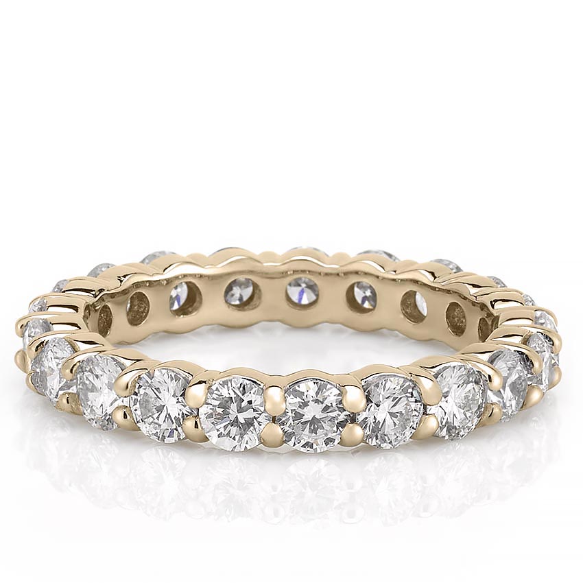 Stunning 2.33 CT Round Moissanite Stones Full Eternity Wedding Bands 1