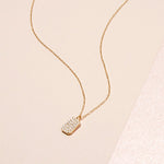 0.20 CT Round Moissanite Diamond Tagged Pendant Necklace in Solid Gold 1