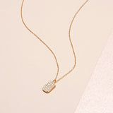 0.20 CT Round Moissanite Diamond Tagged Pendant Necklace in Solid Gold 1