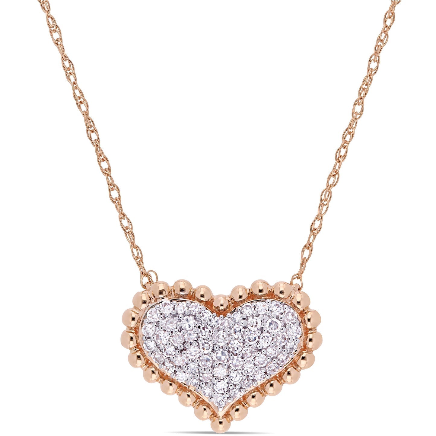 Round Cut Cubic Zirconia in 925 Sterling Silver Necklace 11