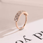 Stunning 0.4 TCW Baguette & Round Moissanite Stones Half Eternity Wedding Band 5