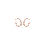 0.80 TCW Round Cut Moissanite double Hoops Earrings in Gold 3
