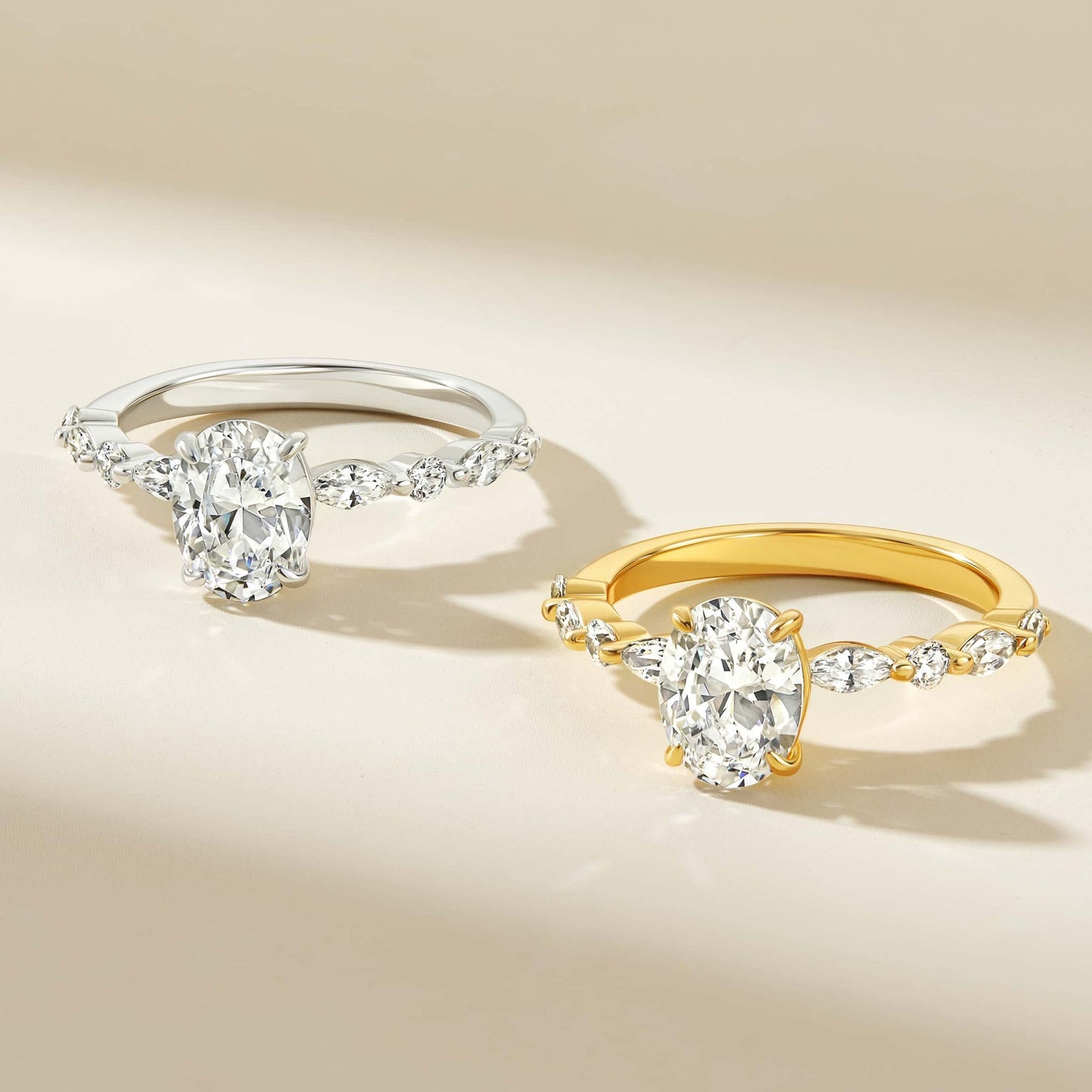 Stunning 1.5 CT Oval  Moissanite Engagement Ring with Pave Design 5