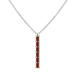 0.14 TCW Baguette Garnet Lab Made Diamond- January Birthstone Necklace 8