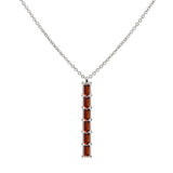 0.14 TCW Baguette Garnet Lab Made Diamond- January Birthstone Necklace 8
