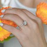 Stunning 3.0 CT Round Moissanite Engagement Ring with Hidden Halo & Pave Design 10