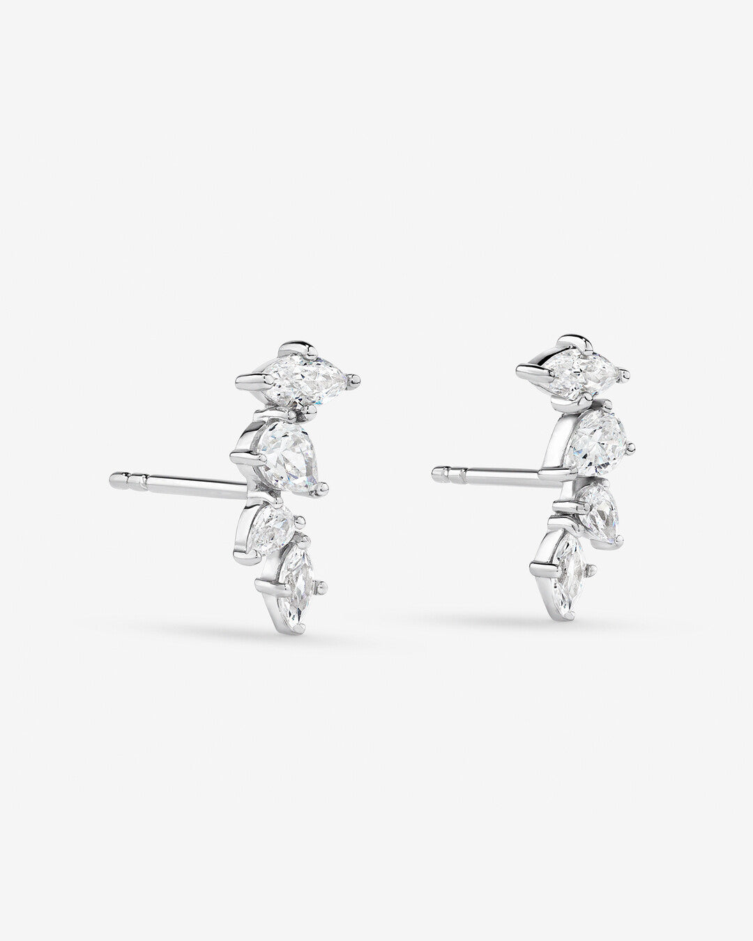 Round Cut Cubic Zirconia in 925 Sterling Silver Earrings 1