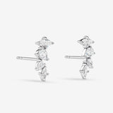 Round Cut Cubic Zirconia in 925 Sterling Silver Earrings 1