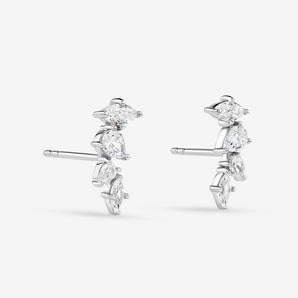 Round Cut Cubic Zirconia in 925 Sterling Silver Earrings