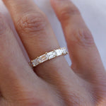 Stunning 0.40 TCW Emerald Moissanite Stones Half Eternity Wedding Band 5