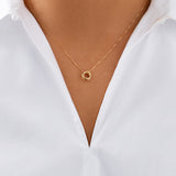 Round Cut Cubic Zirconia in 925 Sterling Silver Necklace 5