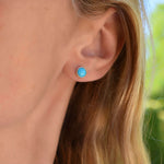 0.90 TCW Round Topaz Lab Made Diamond- December Birthstone Studs 8