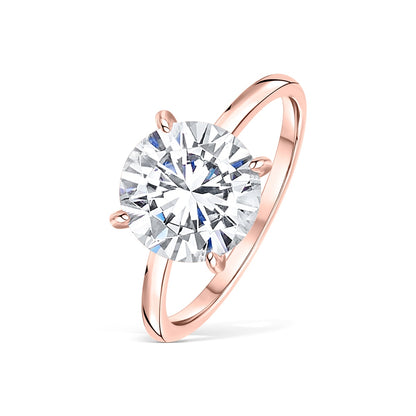 Stunning 3.0 CT Round Moissanite Engagement Ring with Hidden Halo Design 3