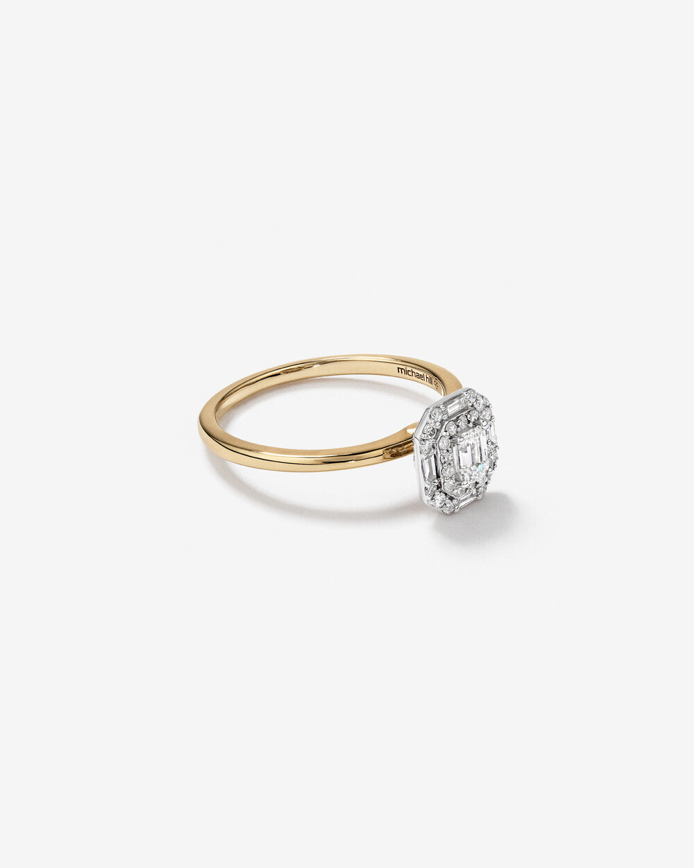 Stunning 0.5 CT Emerald Moissanite Engagement Ring With Double Halo Design 4