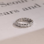 Stunning 0.4 TCW Princess Moissanite Stones Full Eternity Wedding Band 1