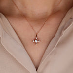 2.20 TCW Round Moissanite Diamond Snowflake Pendant Necklace in Solid Gold 5