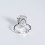 Stunning 5.0 CT Pear Moissanite Engagement Ring with Double Hidden Halo & Pave Design 2