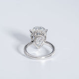 Stunning 5.0 CT Pear Moissanite Engagement Ring with Double Hidden Halo & Pave Design 2