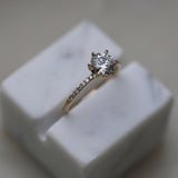 1.0 CT Round Cut Pave CVD E/VS1 Diamond Engagement Ring 3