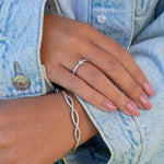 Stunning 0.4 TCW Round Moissanite Stones Stella T Shaped Wedding Band 6