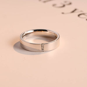 Delicate Moissanite Band with 0.05 TCW Round Cut Stones in Solid Gold