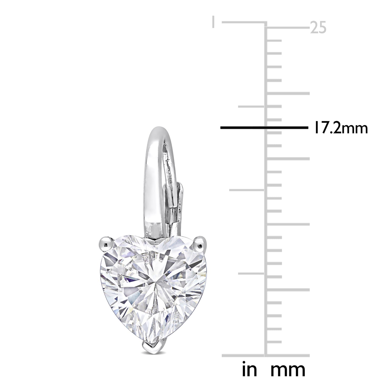 Round Cut Cubic Zirconia in 925 Sterling Silver Earrings 9
