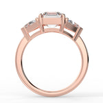 Stunning 2.0 CT Asscher Moissanite Engagement Ring with Three Stone Design 8