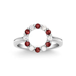 1.5 TCW Round Garnet Lab Made Diamond- January Birthstone Engagement Ring 2