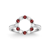 1.5 TCW Round Garnet Lab Made Diamond- January Birthstone Engagement Ring 2