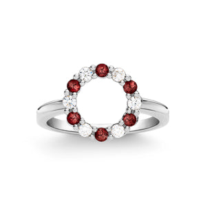 1.5 TCW Round Garnet Lab Made Diamond- January Birthstone Engagement Ring