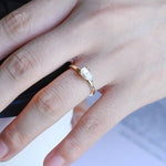 Stunning 0.8 CT Pear Moissanite Engagement Ring With East-West Solitaire Design 9