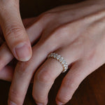 Stunning 0.5 TCW Oval Moissanite Stones Full Eternity Wedding Band 4