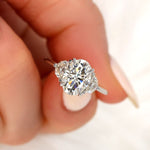 Stunning 2.5 CT Oval Moissanite Engagement Ring with Three Stone Design 5