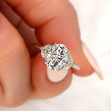 Stunning 2.5 CT Oval Moissanite Engagement Ring with Three Stone Design 5