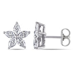 Round Cut Cubic Zirconia in 925 Sterling Silver Earrings 4