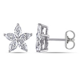 Round Cut Cubic Zirconia in 925 Sterling Silver Earrings 4