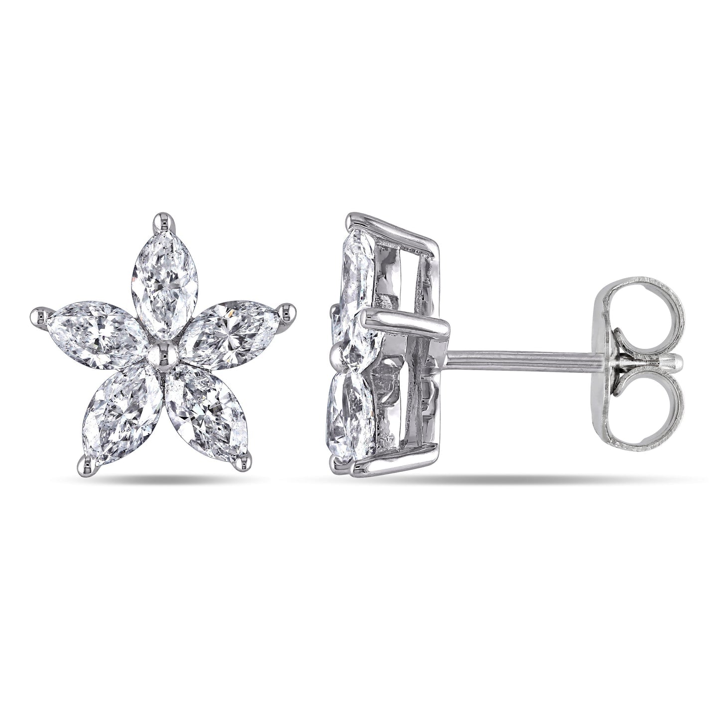 Round Cut Cubic Zirconia in 925 Sterling Silver Earrings 4