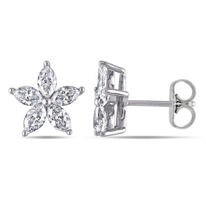 Round Cut Cubic Zirconia in 925 Sterling Silver Earrings