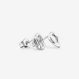 Round Cut Cubic Zirconia in 925 Sterling Silver Earrings 3