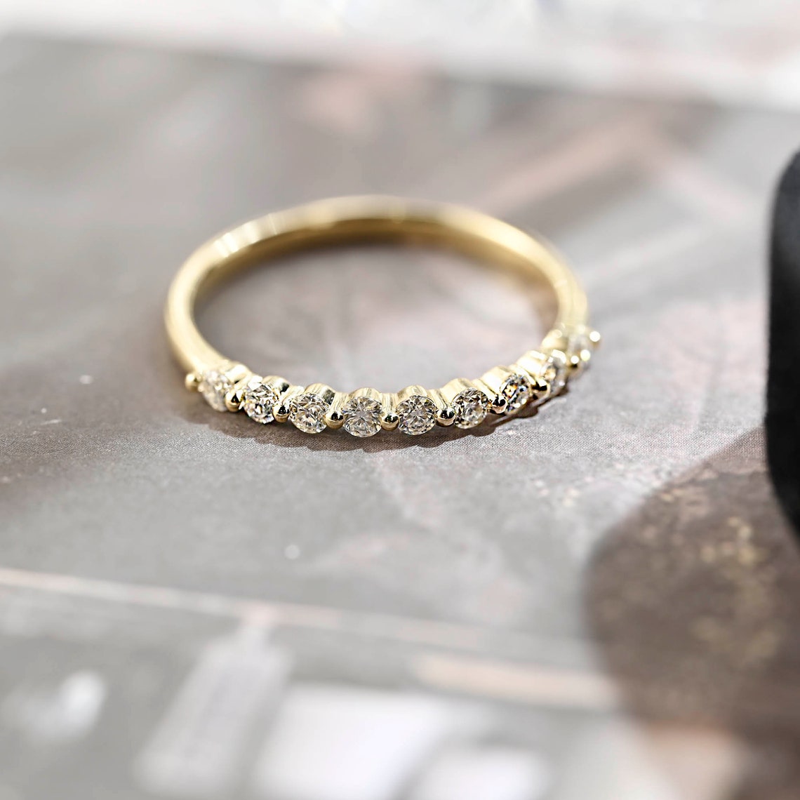0.3 TCW Round Cut Moissanite Bridal Wedding Band 8