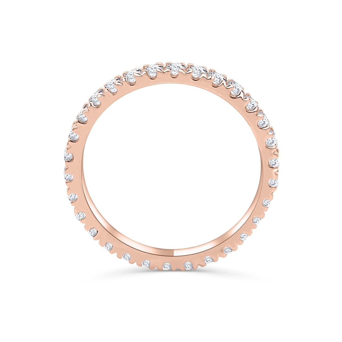 Stunning 0.3 TCW Round Moissanite Stone in Full Eternity Wedding Band 3