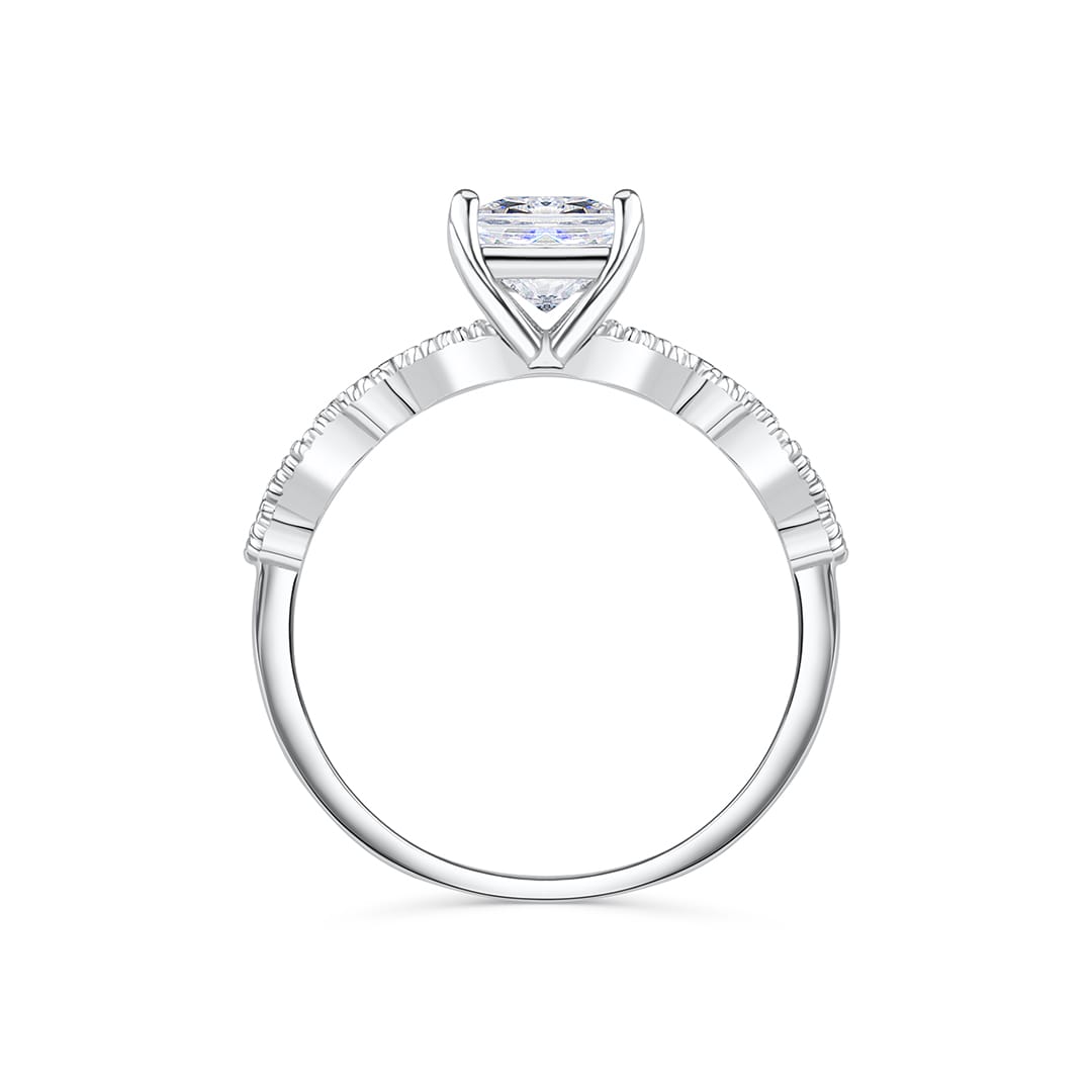 Stunning 1.5 CT Radiant Moissanite Engagement Ring with Pave Design 3