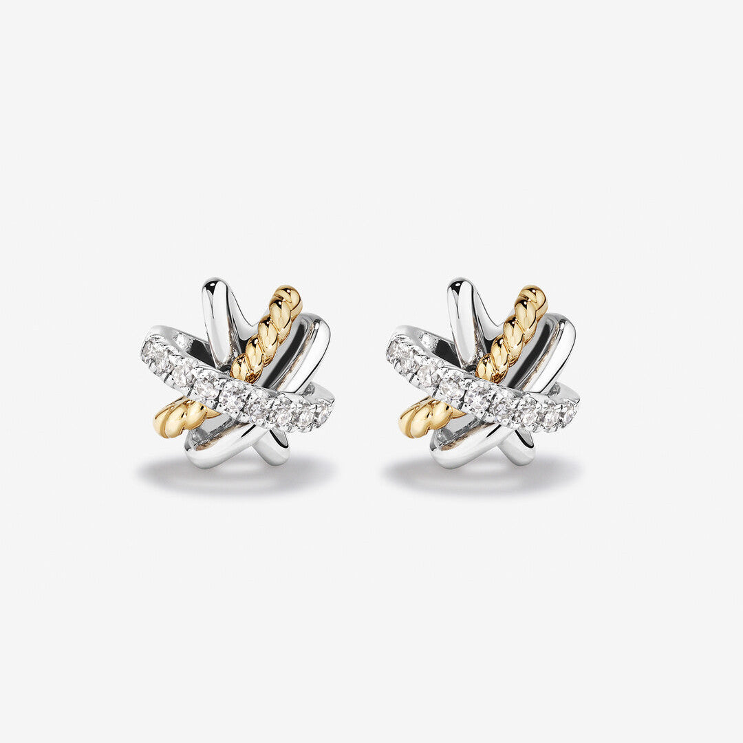 Round Cut Cubic Zirconia in 925 Sterling Silver Earrings 2