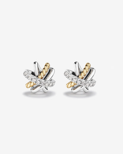 Round Cut Cubic Zirconia in 925 Sterling Silver Earrings 2