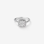 Stunning 0.73 TCW Round Moissanite Engagement Ring With Cluster Design 1