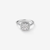 Stunning 0.73 TCW Round Moissanite Engagement Ring With Cluster Design 1