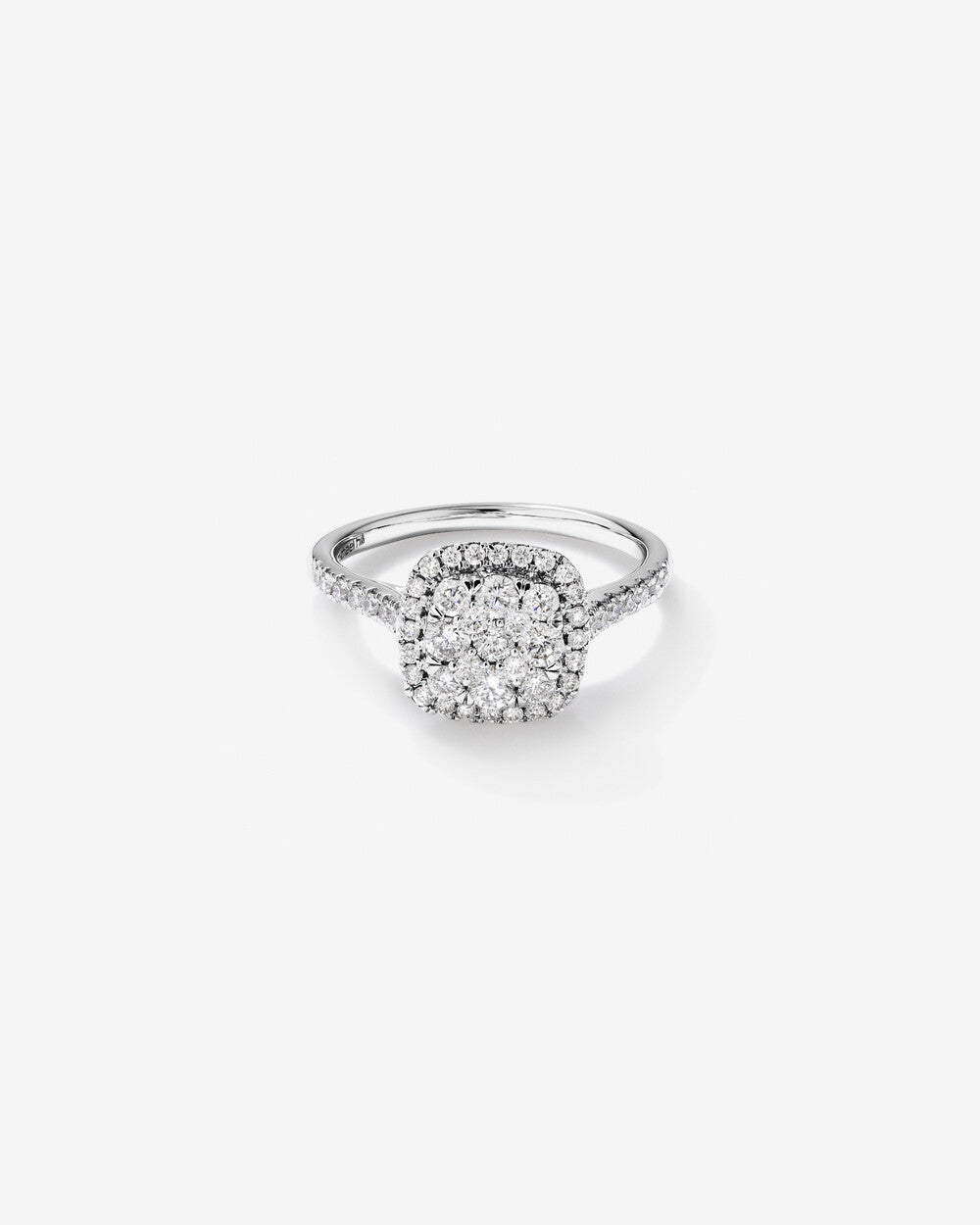 Stunning 0.73 TCW Round Moissanite Engagement Ring With Cluster Design 1