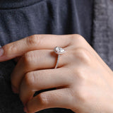 Stunning 1.0 - 2.0 CT Pear Moissanite Engagement Ring with Pave & Halo Design 2