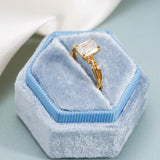 Stunning 1.0 - 2.0 CT Emerald Moissanite Engagement Ring with Twisted Pave Design 6