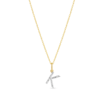 0.30 TCW Round Moissanite Diamond Customized Letter Pendant Necklace in Solid Gold 8